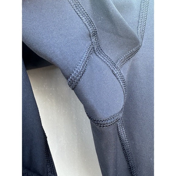 Lululemon Run Pace Crop Pant Sz 8 Running Capris Black/neon Green Pink polka Dot - Picture 6 of 11